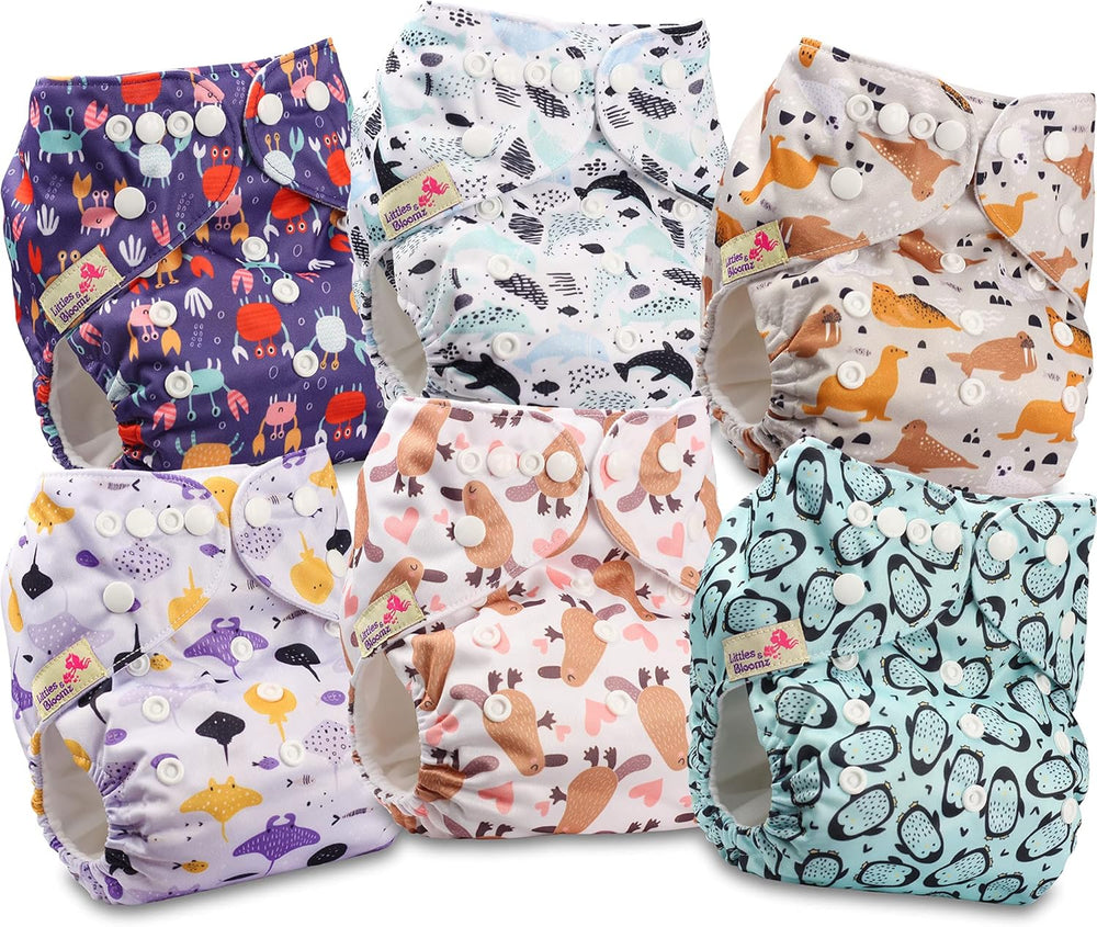 Littles and Bloomz FLP2-0406 Couche réutilisable avec clip standard, 4 couches