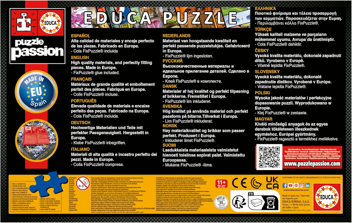 Educa - Puzzle de 500 pièces pour adultes | Bada Bloom. Dimensions : 48 X 34 cm. Comprend de la colle pour puzzle Fixpuzzle. Depuis 11 ans (19909) Puzzle Naty Shop