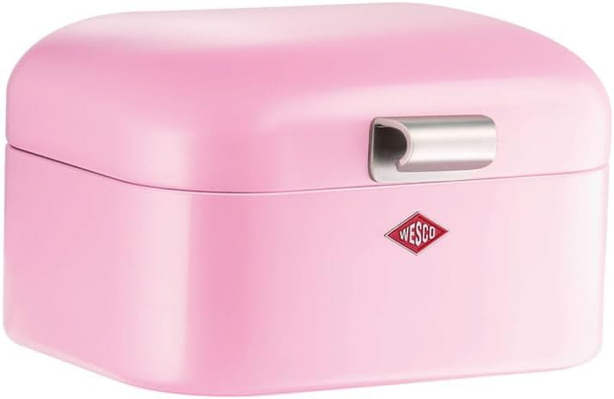 Wesco Mini Grandy Boîte à Pain Rose, Tôle d'Acier Enduit de Poudre, Trous d'Aération et Poignée Robuste Boîtes de Conservation des Aliments Naty Shop Rose