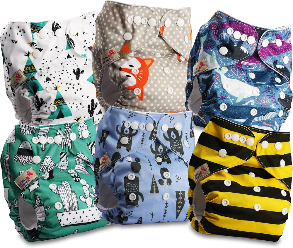 Littles and Bloomz FLP2-0406 Couche réutilisable avec clip standard, 4 couches