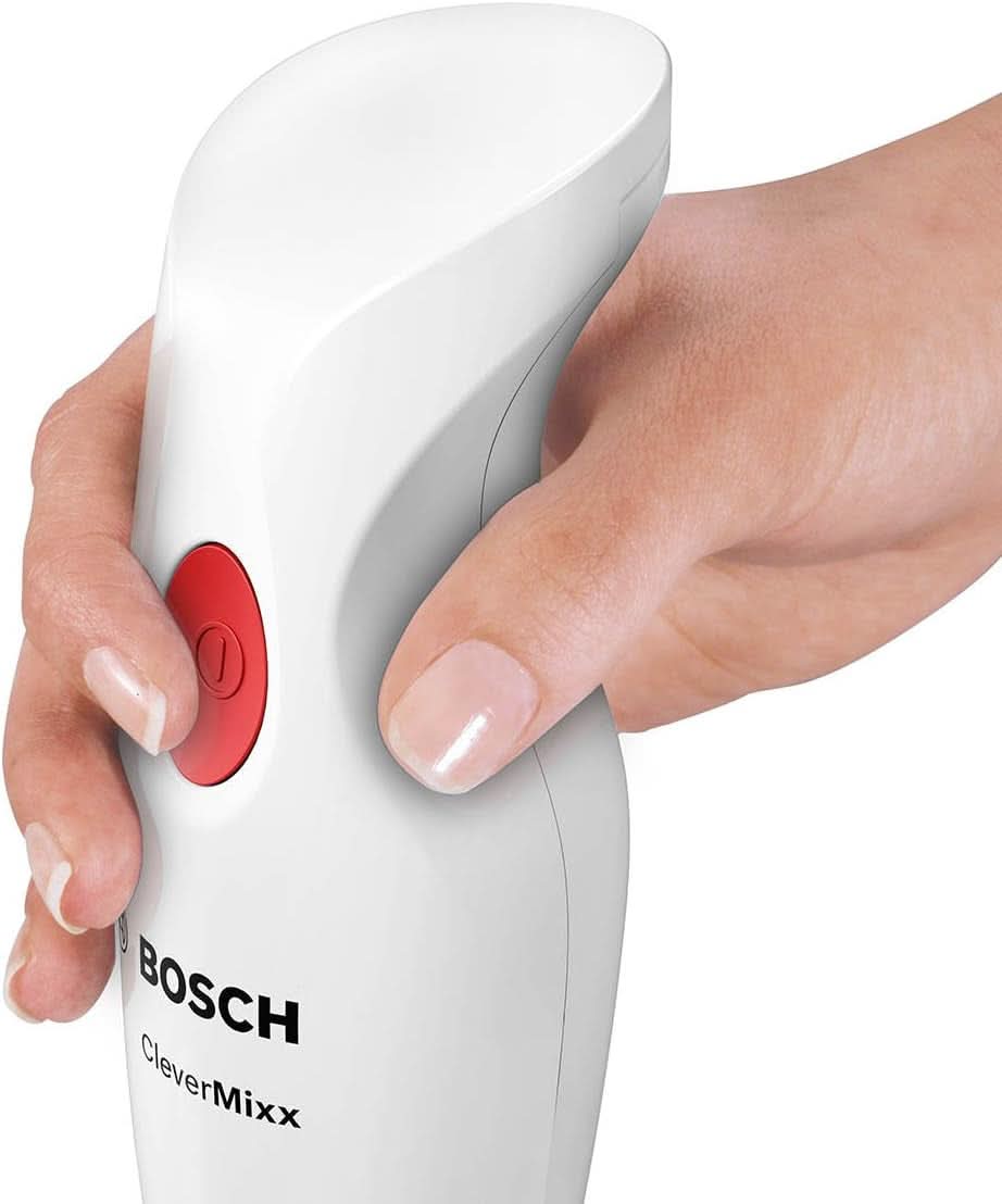 Bosch Stabmixer Clevermixx MSM14000, Abnehmbarer Mixfuß, Ergonomischer Griff, Leichtes Gehäuse, 4-Klingen-Messer, Einfache Reinigung, 400 W, Blanc/Rot Kitchen Naty Shop