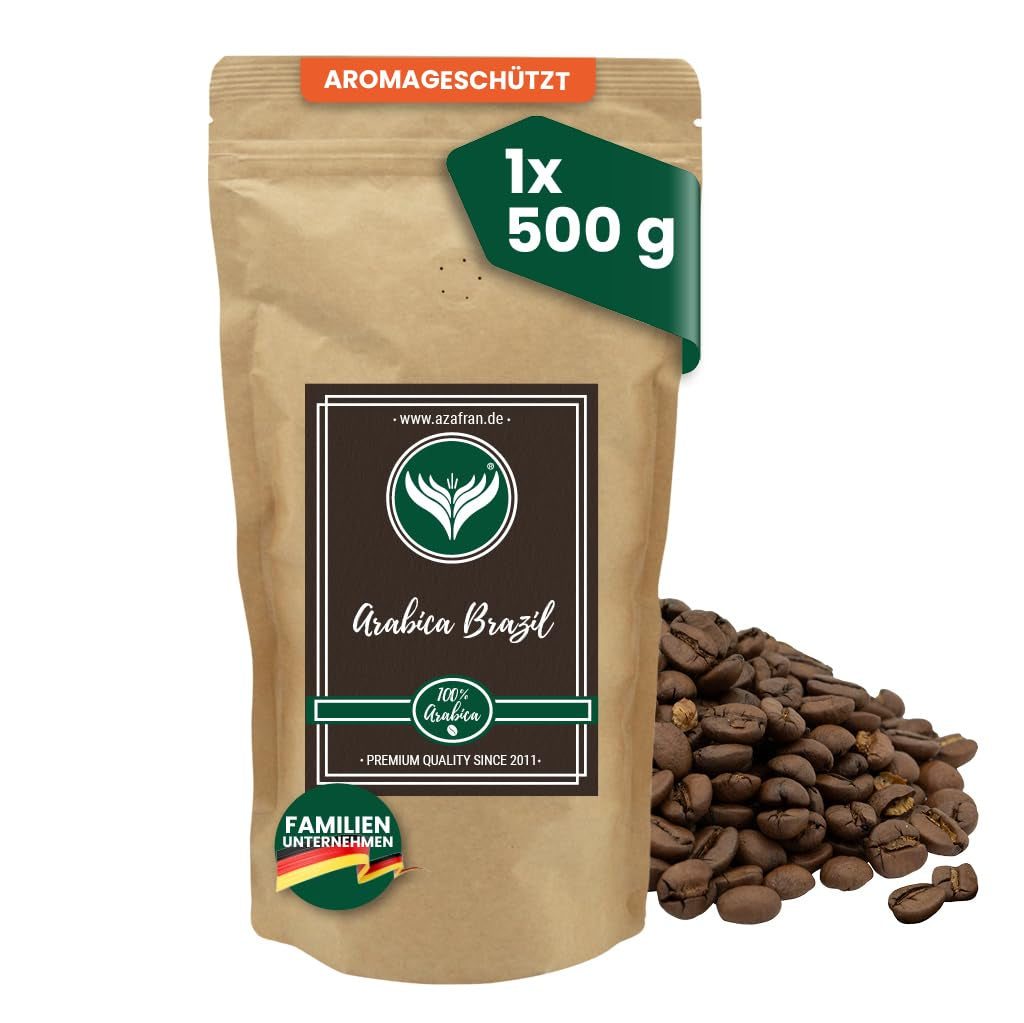 Azafran Kaffeebohnen ganz 100% Arabica du Brésil en haut Premium Röstung doux 500g