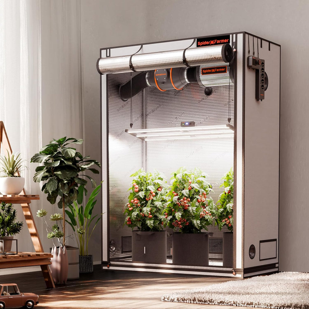 Spider Farmer Pro Tente de culture 70 x 140 x 200 cm avec porte roulante, fenêtre d'observation, panneau de sol amovible, tissu Mylar 2000D, pour culture hydroponique intérieure avec SF4000, G4500, SE4500