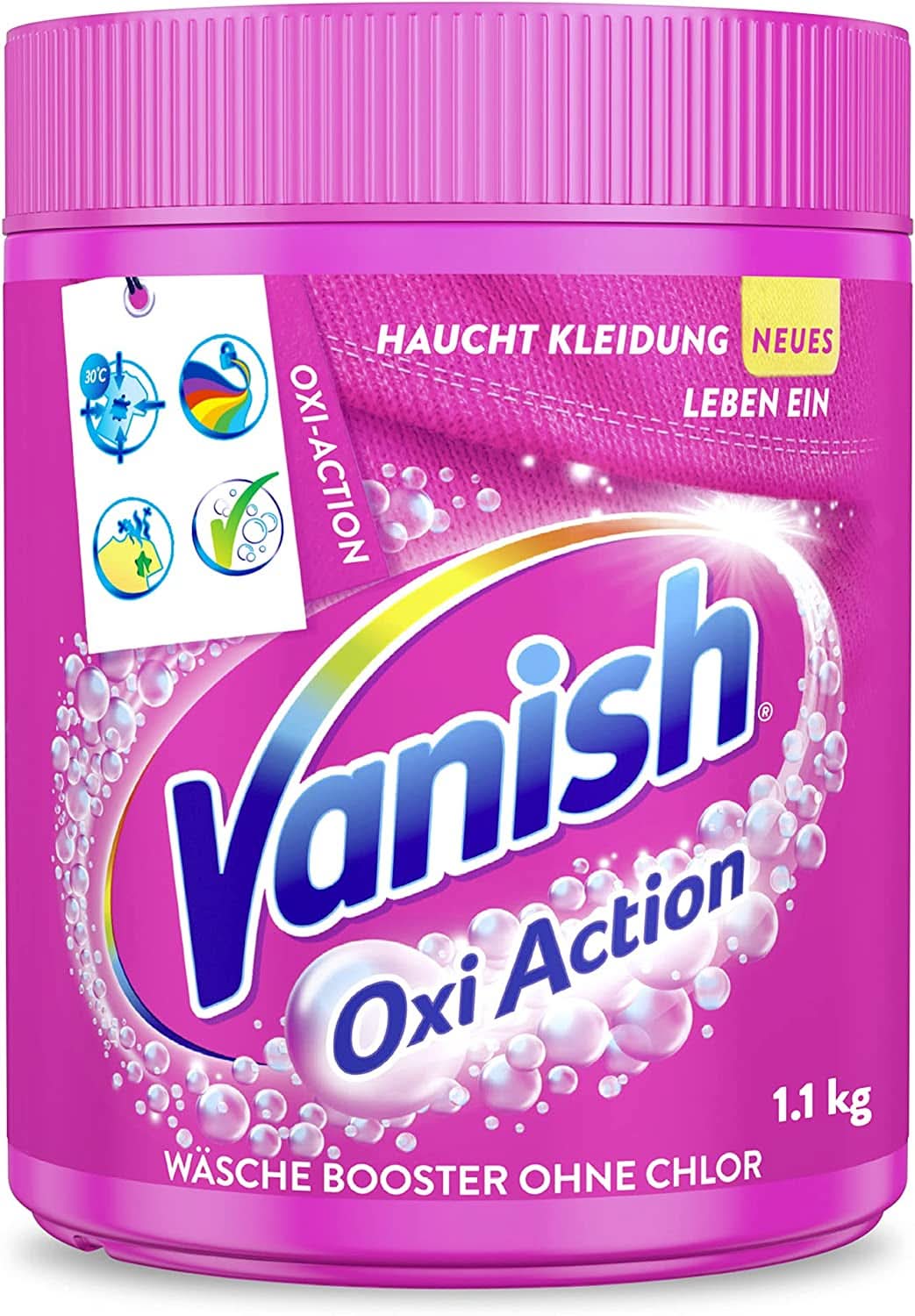 Vanish Oxi Action Powder Pink - 1 X 1,65 Kg - poudre pour enlever les taches et améliorer le linge sans chlore - pour linge coloré Détergents à Lessive Naty Shop