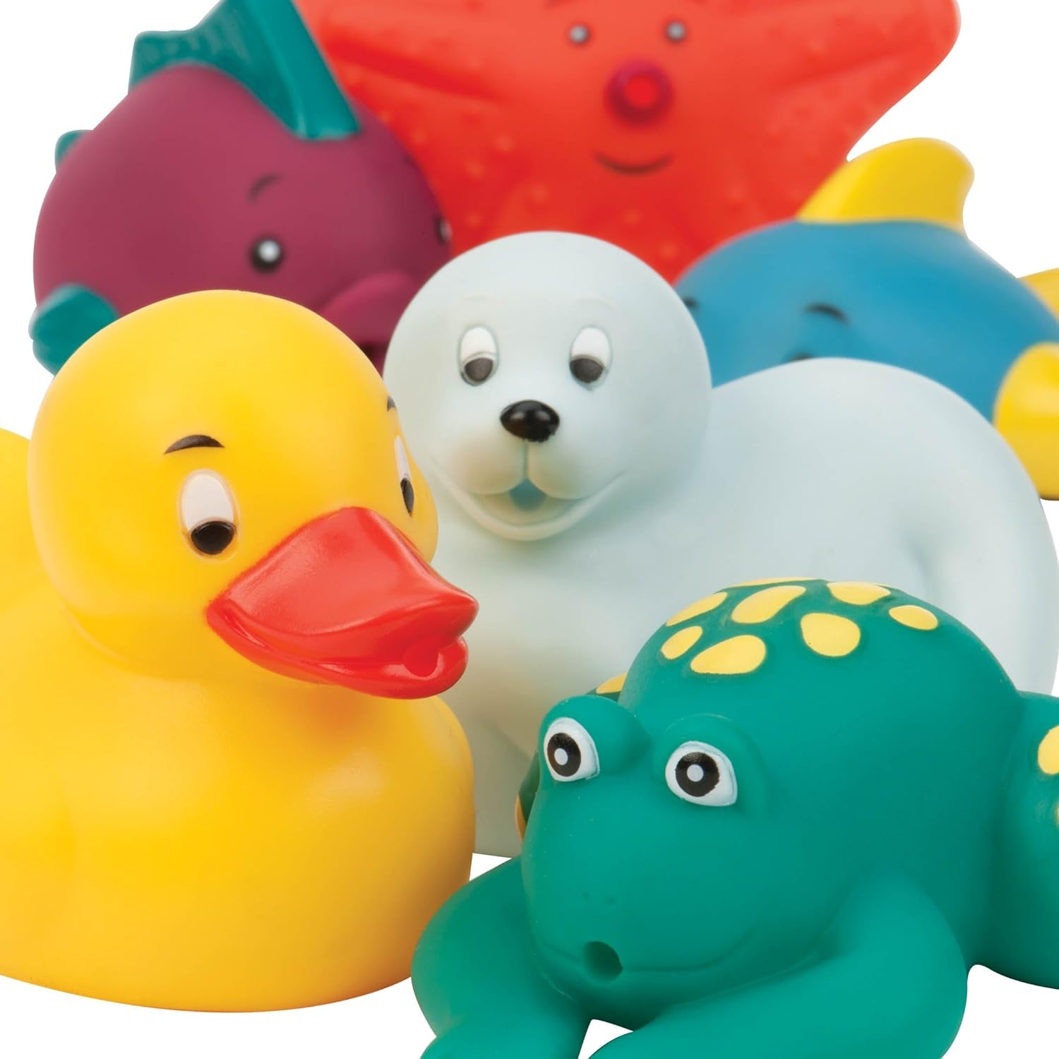 Battat 12-piese jucărie de baie jucărie pentru copii animale de apă pentru cadă - Bath Buddies pentru copii de la 10 luni - rață de jucărie pentru cadă și multe altele Jucarii Bebe Naty Shop