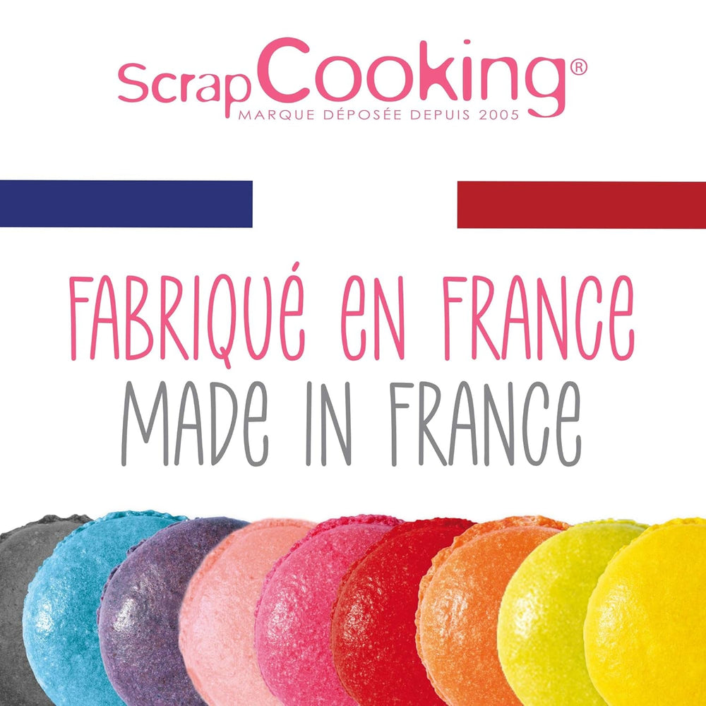 Scrapcooking - Lot de 9 colorants alimentaires en poudre - Bleu, Jaune, Rose, Violet, Orange, Vert anis, Rouge, Rose poudré, Noir - Colorant en poudre comestible pour gâteaux, muffins, macarons - 4270