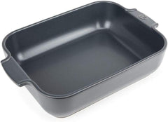 Peugeot Appolia Rechteckige Auflaufform Mit Griffen, Keramik, Schiefer / Grau, 7.2X31X21.7 Cm, Fassungsvermögen: Env. 2 L, 60060 Moules et plaques à pâtisserie Naty Shop Schiefergrau