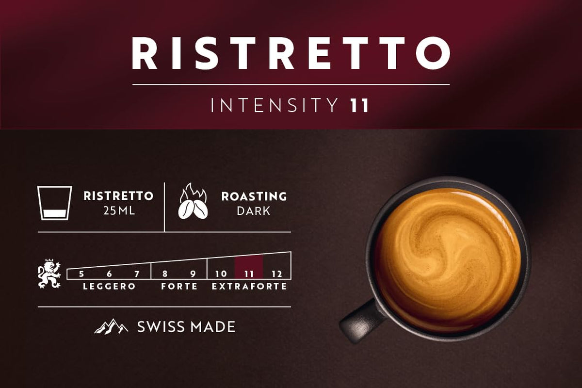 Café Royal Ristretto – Capsules de café compatibles Nespresso®, 100% Arabica, torréfaction intense, foncée, intensité 11/12, Rainforest Alliance, 36 capsules