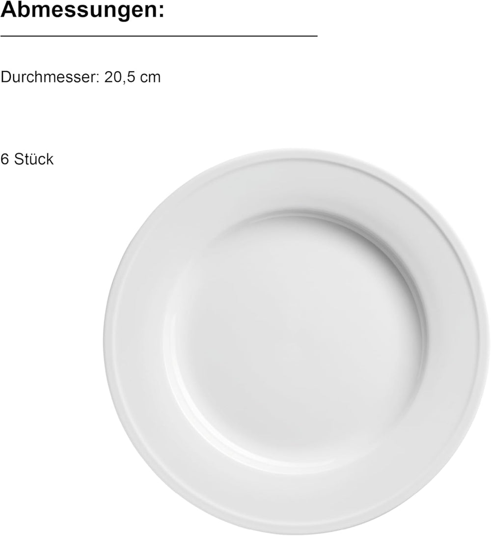 MÄSER Arlona service de table 18 pièces en porcelaine pour 6 personnes, intemporel et élégant, blanc