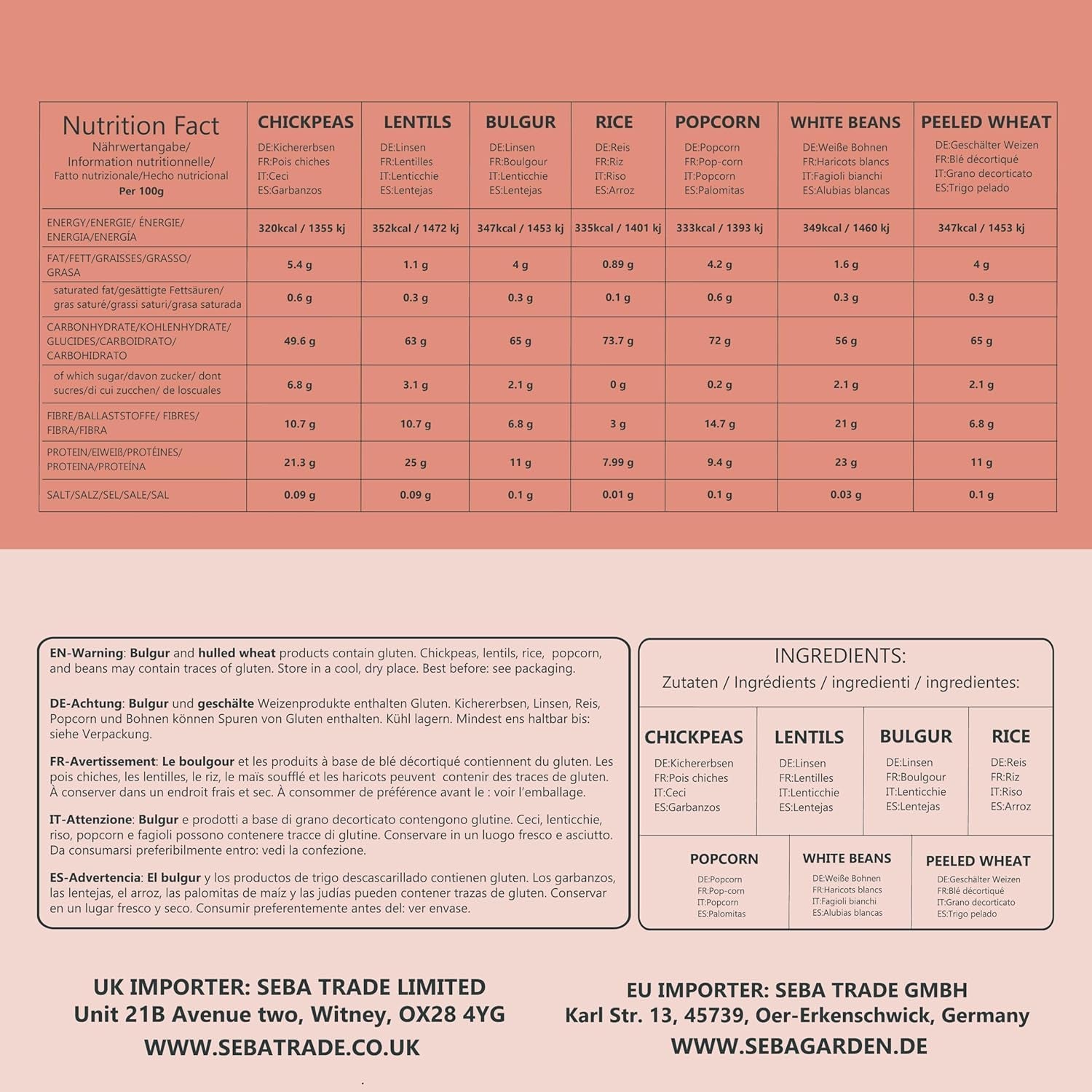Lentilles rouges Seba Garden 1 kg - Lentilles entières de qualité supérieure du Canada - Massor Dal, sans OGM, riches en protéines, riches en fibres - Entièrement naturelles, végétaliennes, sans gluten, idéales pour les soupes et les currys