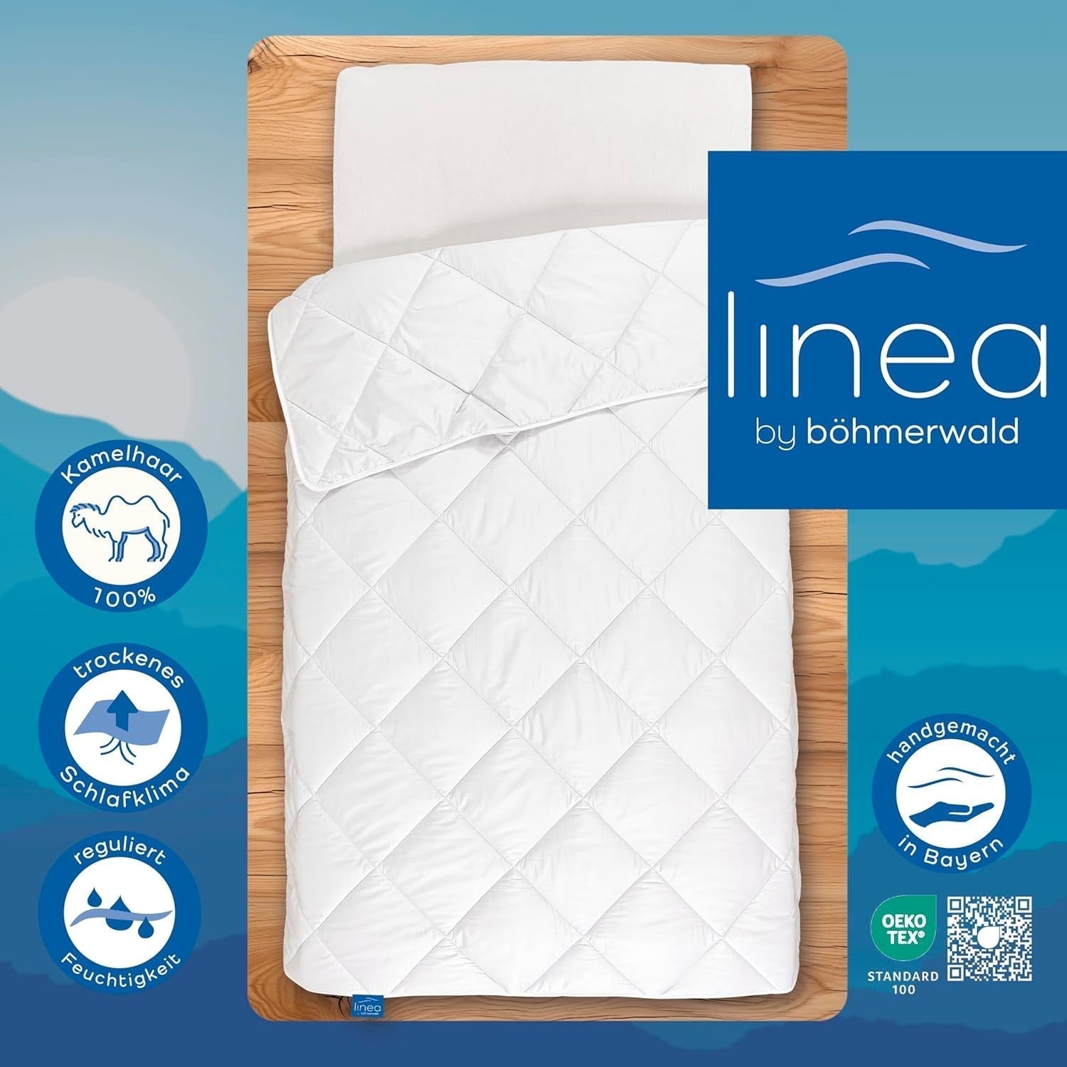 Couette exclusive, poil de chameau, blanc, 200 X 200 Cm Couettes et quilts Naty Shop