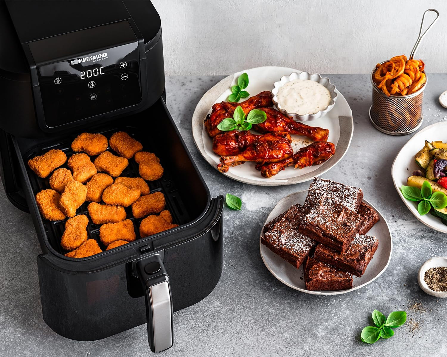 ROMMELSBACHER Friteuză cu aer cald cu fereastra FRH 1700, 10 programe, silentioasa Electrocasnice Naty Shop