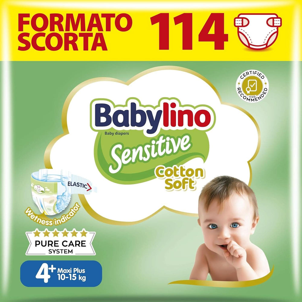 Babylino Couches sensibles et délicates pour enfants, différentes tailles Mère et Enfant Naty Shop Taille 4+ (19 unités)