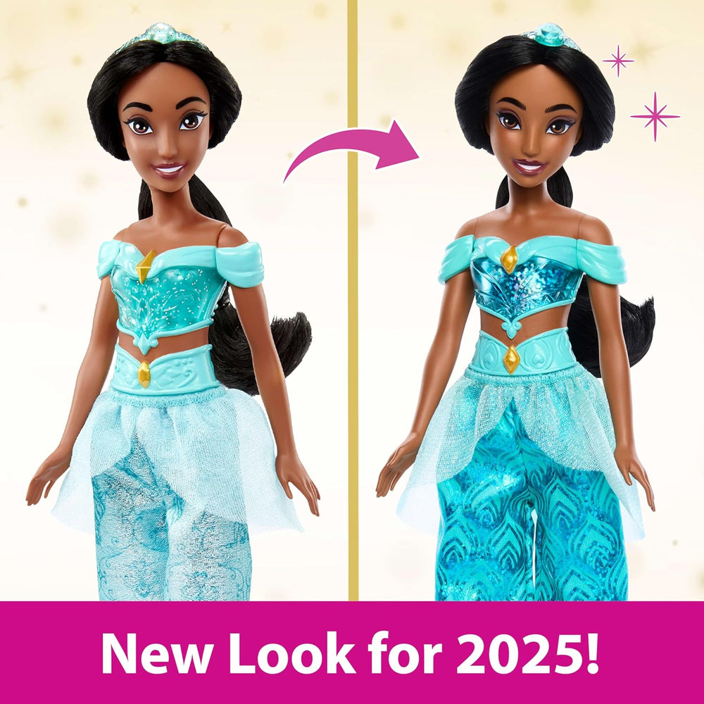 Mattel Disney Princess Toy Jasmine Poupée articulée avec vêtements et accessoires étincelants Cadeau inspiré du film Disney pour enfants HLW12