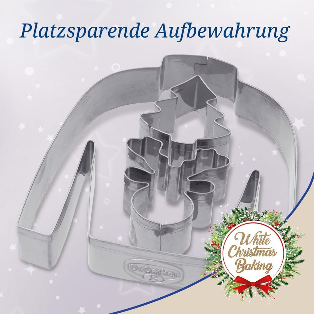 Dr. Oetker Lot de 3 emporte-pièces en forme de pull de Noël laid - Emporte-pièces, blanc, Noël, cuit - Emporte-pièces en acier inoxydable pour Noël