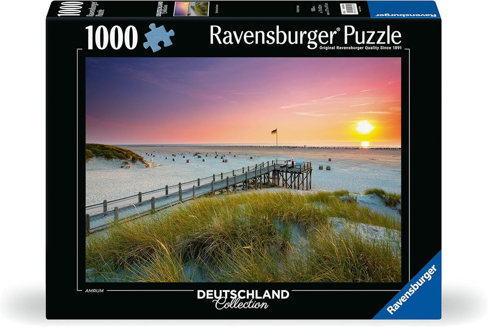 Ravensburger Puzzle 12000690 - Coucher de soleil sur Amrum - Puzzle 1000 pièces pour adultes et enfants à partir de 14 ans, puzzle plage de la mer du Nord Puzzle Naty Shop