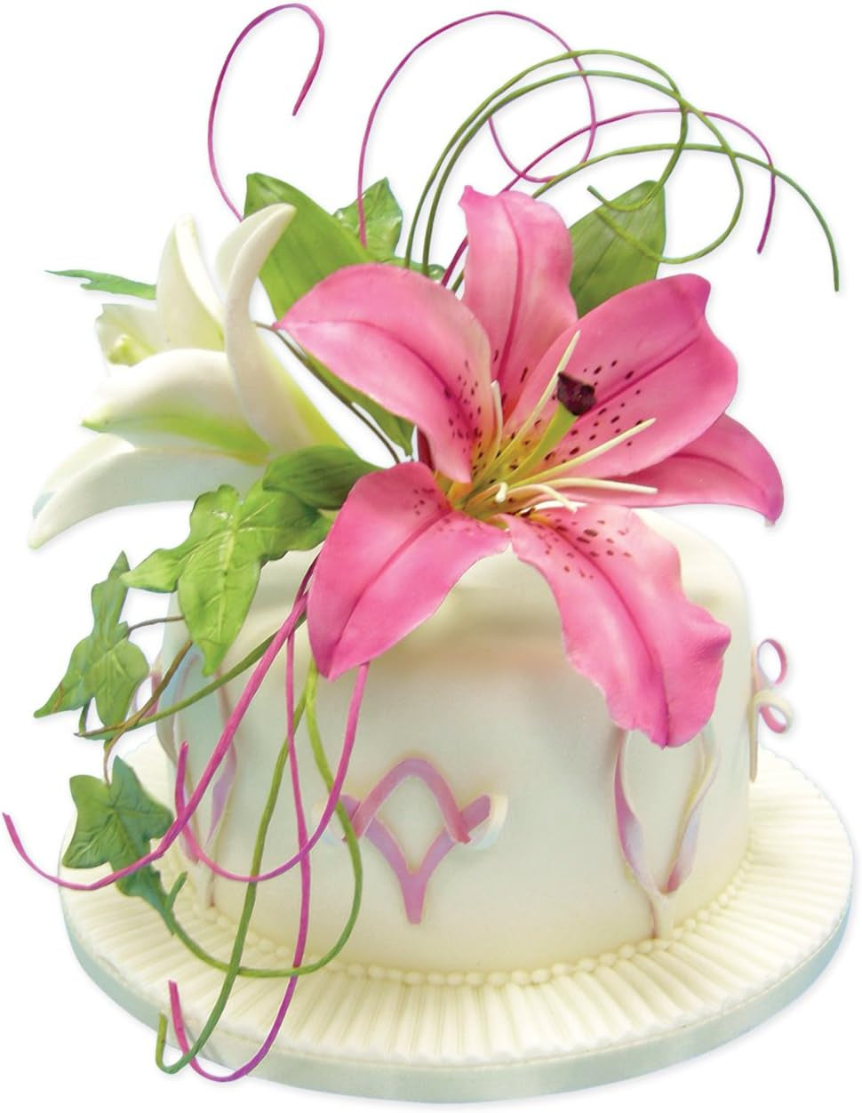 LY1002 Découpeur de gaufrage Lys nervuré, grand format, plastique, blanc, 3 x 3 x 4 cm