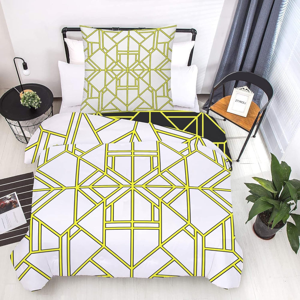 Linge de lit pour enfants, garçons, différents modèles, avec fermeture éclair, microfibres de polyester Linge de lit - enfants Naty Shop Lignes géométriques 135X200 Cm + 80X80 Cm