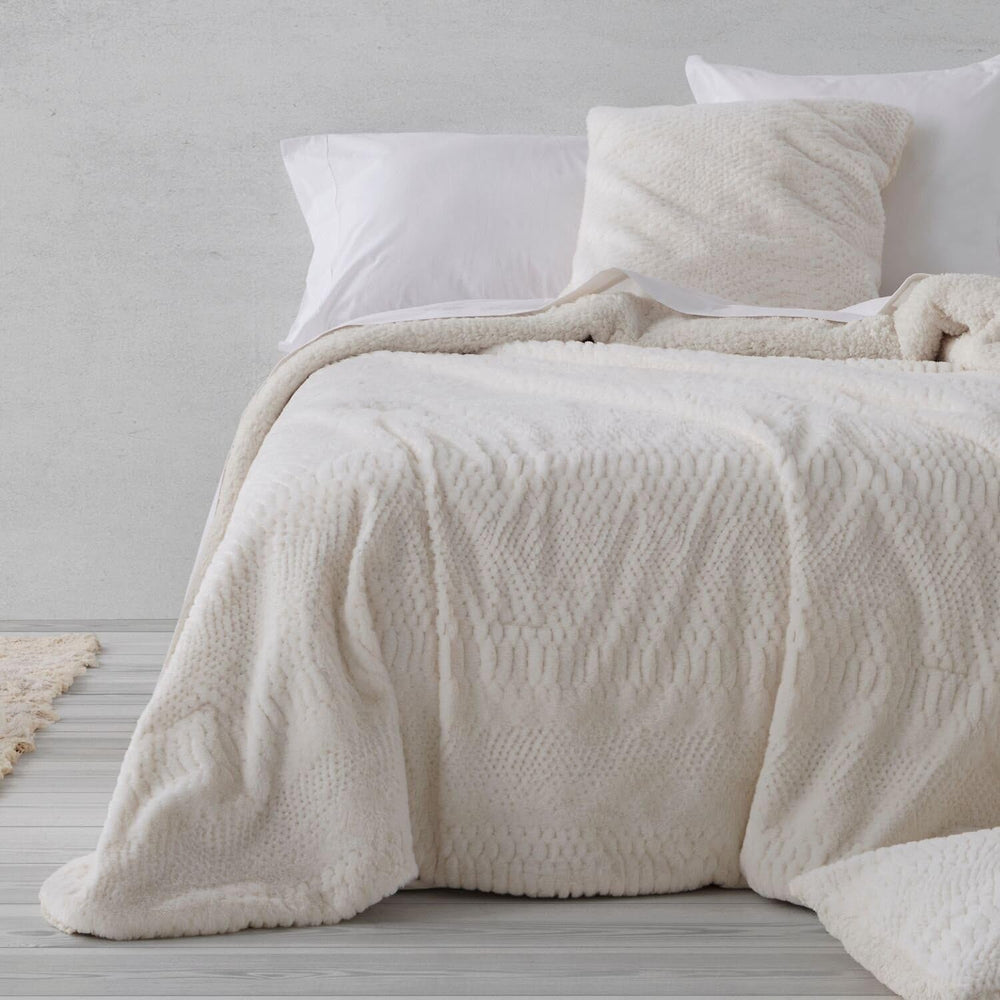 Couette d'hiver en agneau synthétique crème, Ancho 135 Cm Couettes et couettes Naty Shop