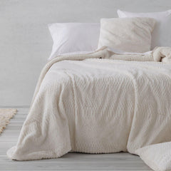 Couette d'hiver en agneau synthétique crème, Ancho 135 Cm Couettes et couettes Naty Shop