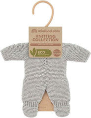Miniland Strickpyjama, beige, für 21cm Puppen recycelten Fasern. Miniland Dolls