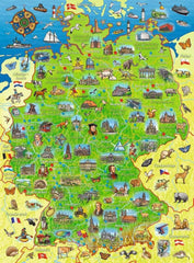 Puzzle pour enfants Ravensburger - Carte colorée de l'Allemagne - Puzzle de 200 pièces pour les enfants à partir de 8 ans Puzzle Naty Shop