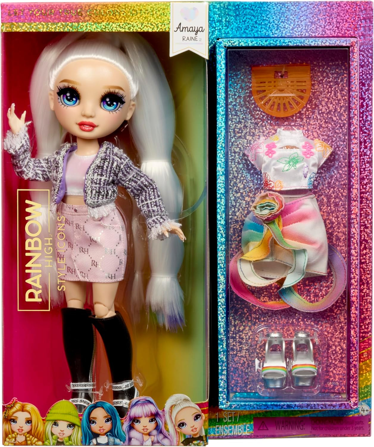 Rainbow High Style Icons Jade – 28 cm Modepuppe mit Langem, Kämmbarem Haar, Zweitem Outfit, Passender Tasche und einem Zweiten Paar Schuhe, Beweglich mit 13 Gelenkpunkten