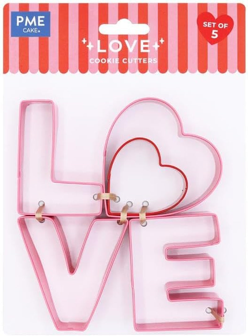 Lot de 5 emporte-pièces pour la Saint-Valentin, LOVE