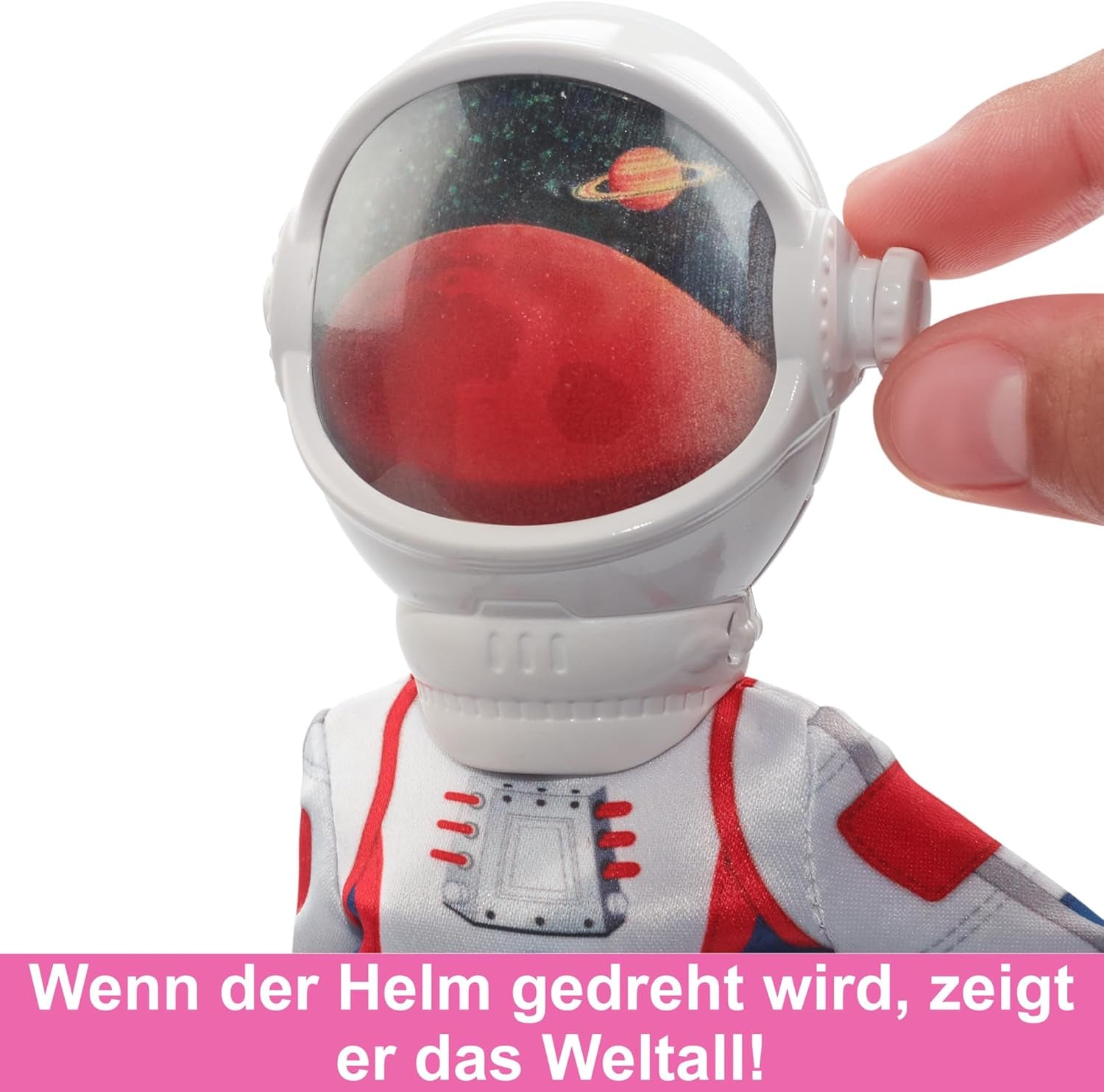 Barbie 65th Anniversary Doll și 10 accesorii, set astronaut cu păpușă brunetă, Rover cu roți, cască spațială cu vizor personalizabil și multe altele, HRG45 Papusi Naty Shop