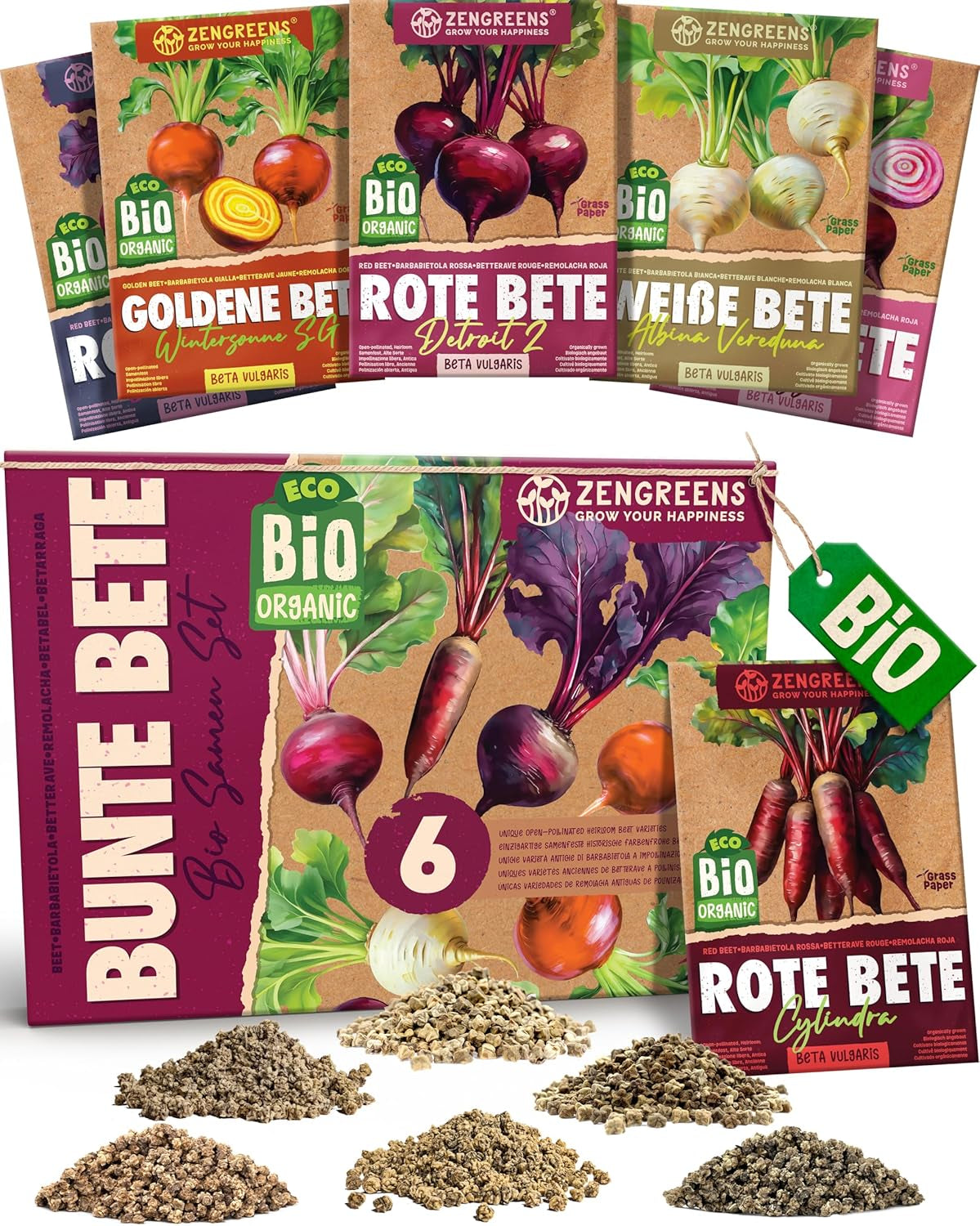 Graines de basilic biologiques dans un ensemble de 6 - 6 graines de basilic pour une culture facile dans le jardin, le balcon ou le parterre surélevé - Graines de plantes - Semis