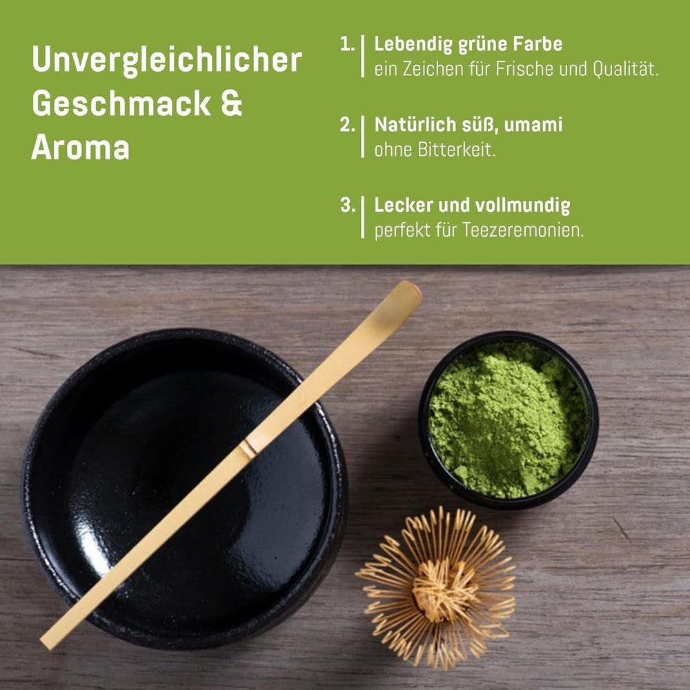 UJI de qualité cérémonielle - Boîte 30g - Bio - Matcha 100% japonais - Première récolte - Matcha pur - Moulu