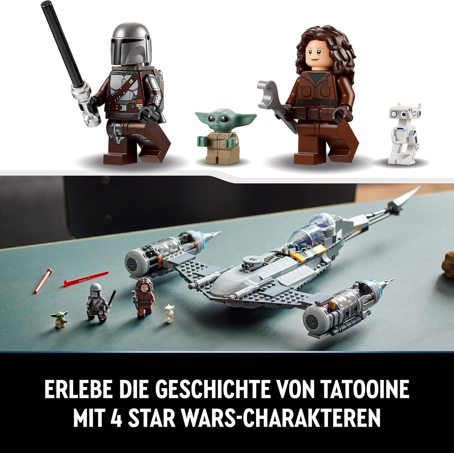 LEGO Star Wars Mandalorian Fighter N-1 du Livre de Boba Fett Jouet de construction avec vaisseau spatial Ensemble de 4 personnages incluant la figurine de Bébé Yoda 75325 Jeux de construction Besuche den LEGO-Store