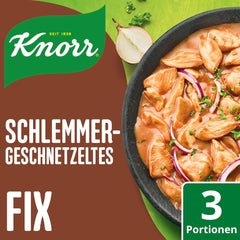 Knorr Fix Würzmischung Schlemmer-Geschnetzeltes für ein leckeres Fleischgericht sans geschmacksverstärkende Zusatzstoffe 43 g 1 pièce