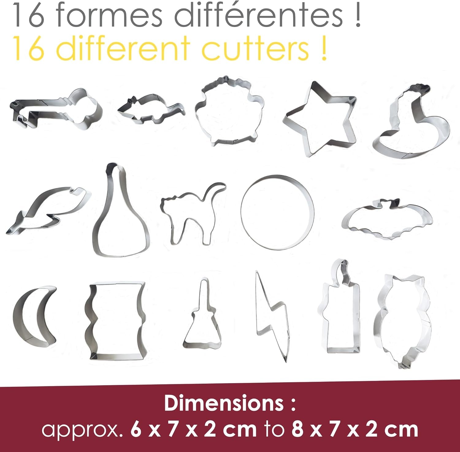 ScrapCooking - Seau de 16 emporte-pièces magiques - Emporte-pièces en métal - Mini emporte-pièces - Magie, Idée Cadeau Pâtisserie, Anniversaire Magique - 2029, Métal