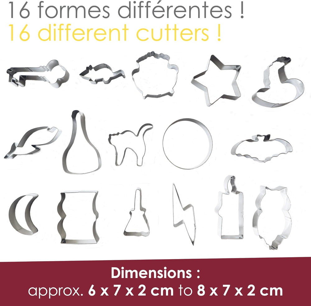 ScrapCooking - Seau de 16 emporte-pièces magiques - Emporte-pièces en métal - Mini emporte-pièces - Magie, Idée Cadeau Pâtisserie, Anniversaire Magique - 2029, Métal