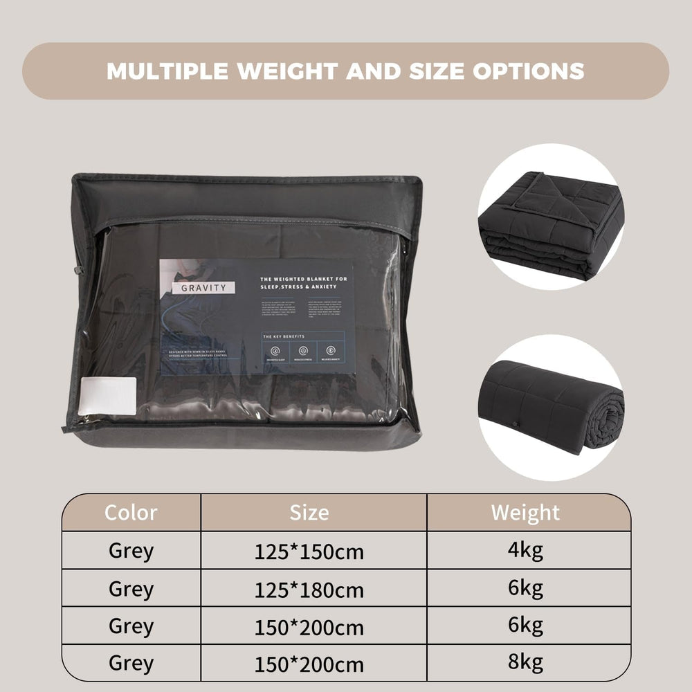 Good Nite Couverture lestée pour adultes Gris Couverture de relaxation pour et pour la détente Couverture lestée Gris 125X150Cm 4Kg Couettes et couettes Naty Shop