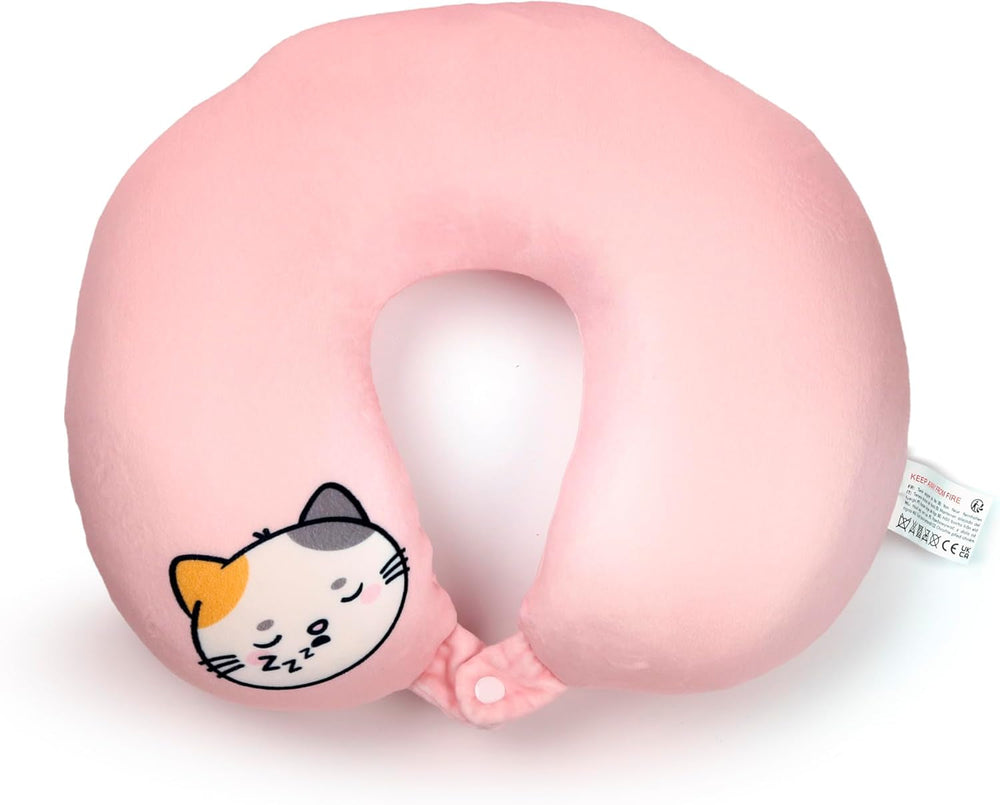 Puckator Swapseazzz Oreiller de voyage en peluche 2 en 1 Lola La Gatta Blanc Oreillers de voyage standard Naty Shop