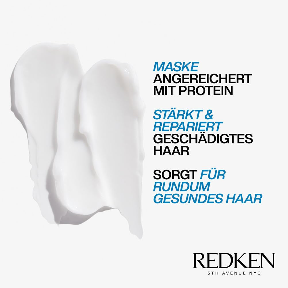 Redken Masque capillaire intensif pour tous les cheveux abîmés répare et régénère Anti-casse Extreme Strength Builder Plus Mask 1 x 250 ml Naty Shop Hair Mask