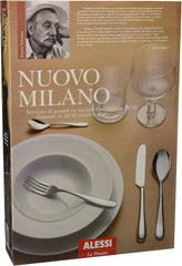 Alessi 5180S24M Nuovo Milano Ménagère monobloc 24 pièces en acier inoxydable poli 18/10 Cuisine Naty Shop