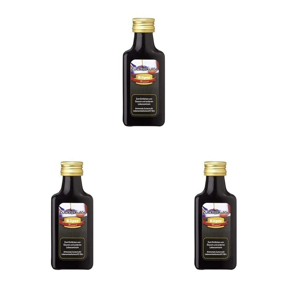 Colorant Caramel Küper Gourmet – 40 ml – Colorant alimentaire liquide marron – Colorant caramel pour sauces, vinaigrettes ou sauces sucrées – Colorant sucre noir