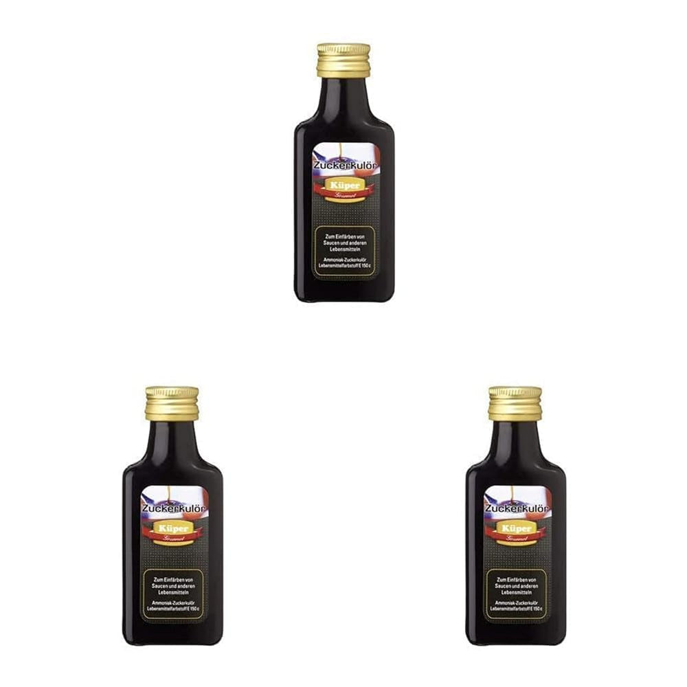 Colorant Caramel Küper Gourmet – 40 ml – Colorant alimentaire liquide marron – Colorant caramel pour sauces, vinaigrettes ou sauces sucrées – Colorant sucre noir