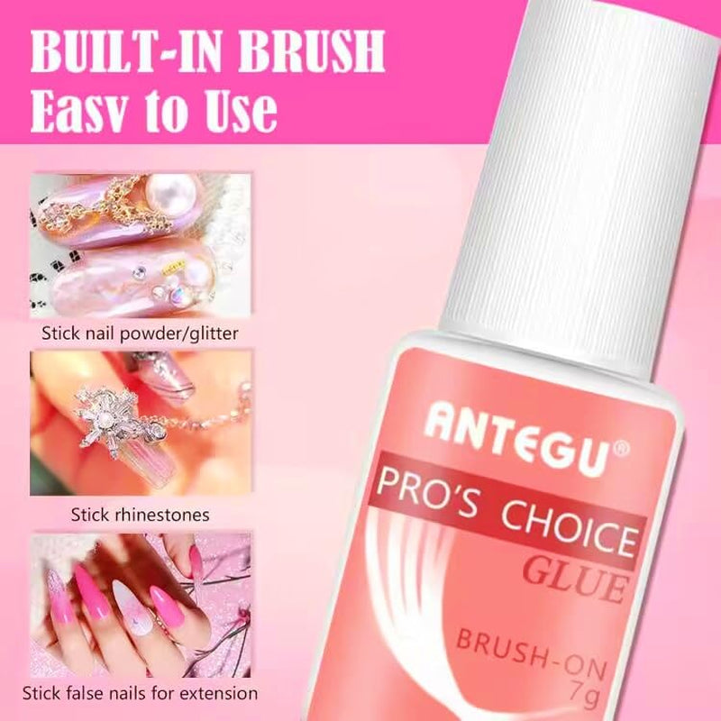 Colle à ongles extra forte – Comprend un pinceau, 4 x 7 g de colle pour extensions d'ongles, de la colle pour pointes acryliques et de la colle pour ongles artificiels.