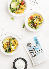 DIET-FOOD Riz shirataki konjac instantané, faible en glucides, faible en calories, végétalien, sans gras, sans soja, sans gluten, compatible céto, nouilles de riz amincissantes, 200 grammes