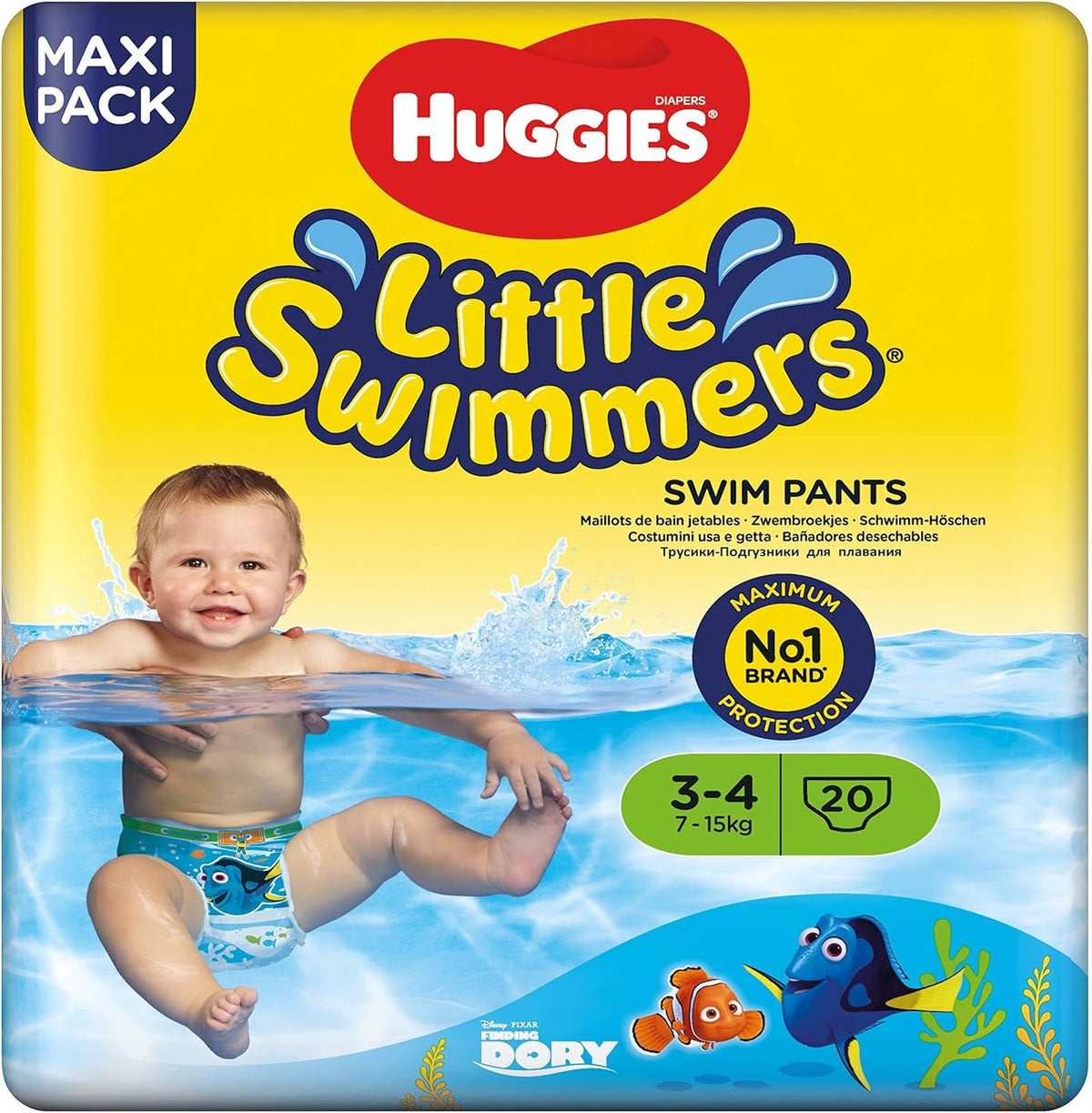 Couches de bain Huggies Little Swimmers, taille 3-4 (7-15 kg), 1 paquet de 20