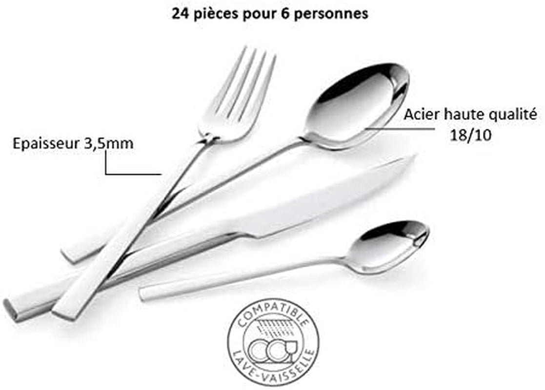 Ménagère Giada pour 6 personnes, 24 pièces Cuisine Naty Shop