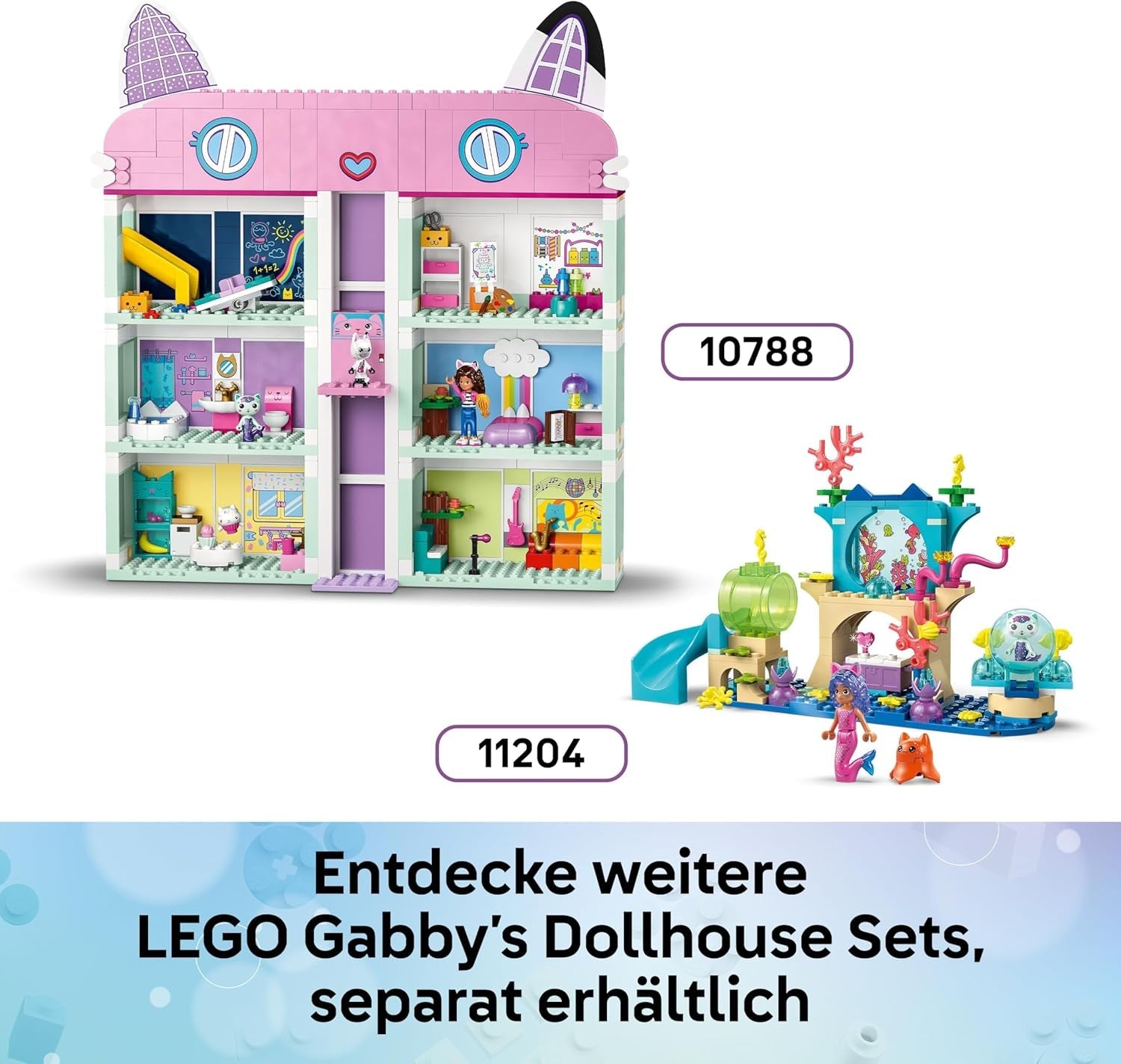 LEGO Gabbys Puppenhaus - Zuckerguss-Gebirge und Kätzchen-Garten - Spielset mit Minifigur, Panda Pfötchen & Kitty Fee - Puppe inkl. Zubehör - Geschenk für Mädchen ab 4 Jahren & Filmfans - 11205