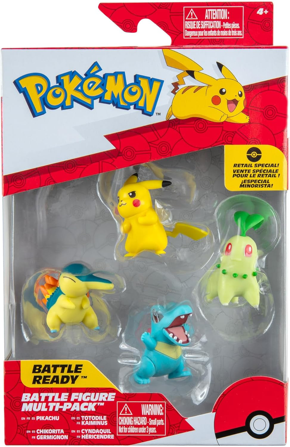 Pokémon PKW2578 - Battle Figure Multipack - pack de 4 avec Pikachu, Endive, Karnimani, Feurigel, figurines officielles détaillées, 5 cm chacune Figurines d'action Naty Shop Titre par défaut