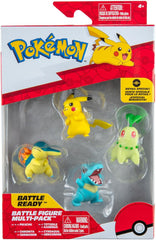 Pokémon PKW2578 - Battle Figure Multipack - pack de 4 avec Pikachu, Endive, Karnimani, Feurigel, figurines officielles détaillées, 5 cm chacune Figurines d'action Naty Shop Titre par défaut