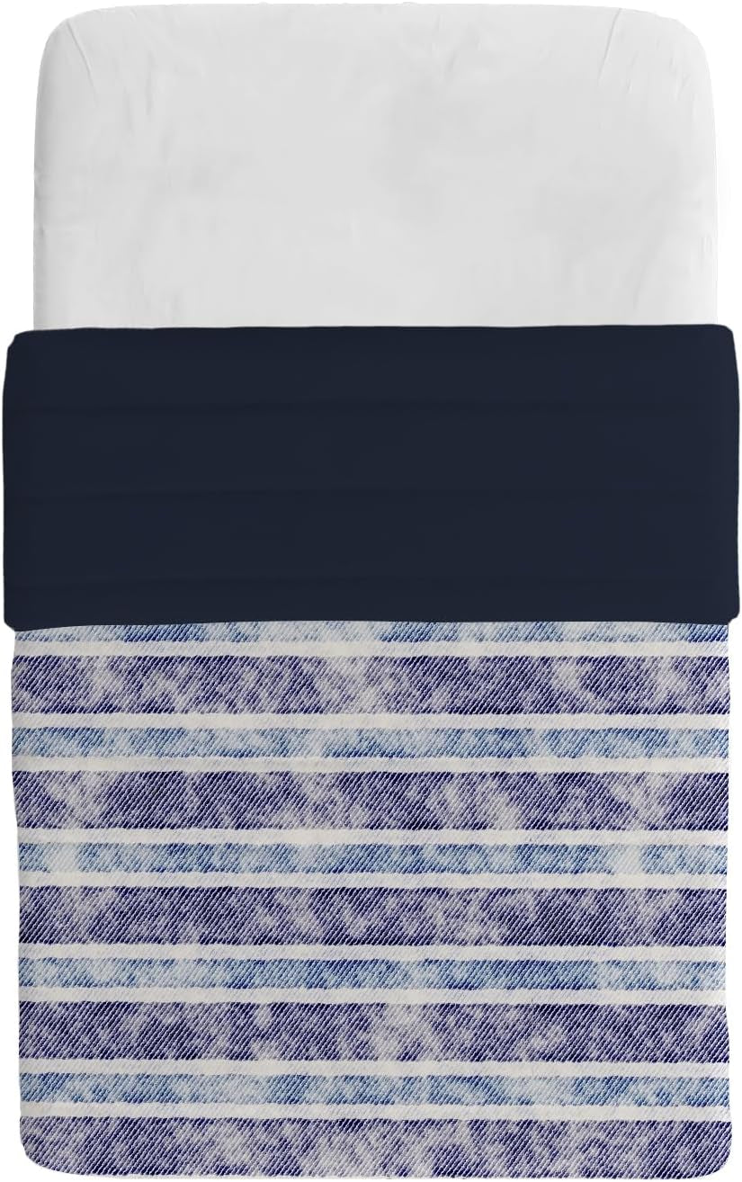 Couverture d'été basique, microfibre, rayures jeans, 200X240Cm Quilts et couettes Naty Shop