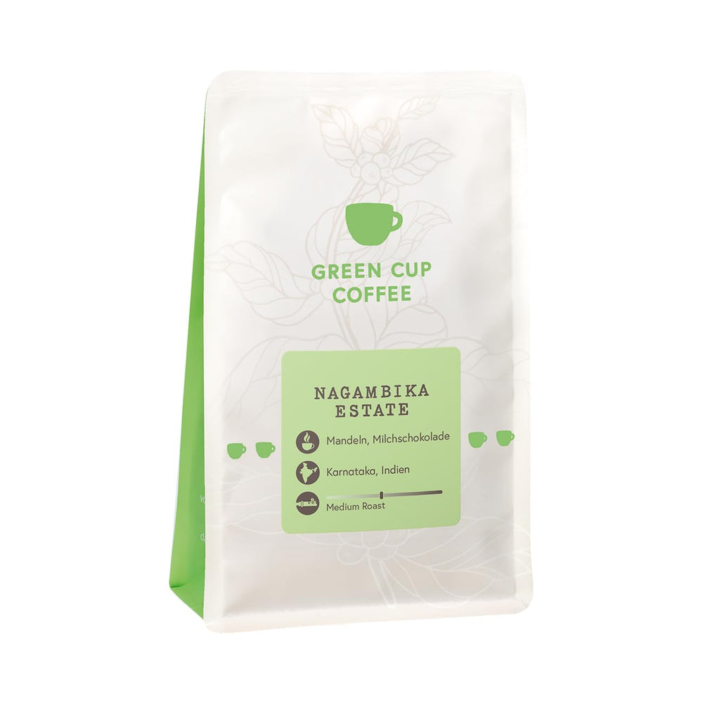 Café - Nagambika Estate I 100% Arabica I Kaffeebohnen 250g I Idéal pour Moka kanne, Siebträger, Vollaautomat, Brühkaffee & French Press mit schokoladig, nussigen Aroman I miltre Röstung